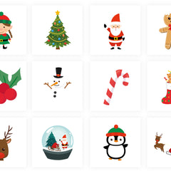 12 Christmas Temporary Tattoos