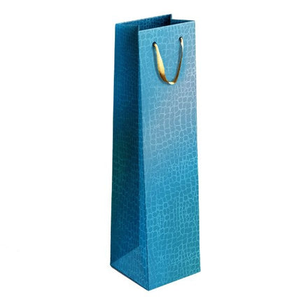 Coloured Embossed Metallic Bottle Gift Bag