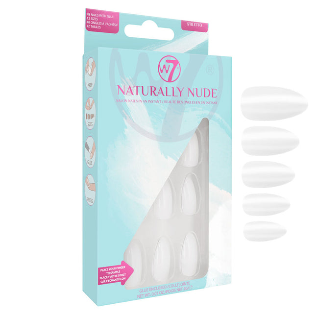 W7 Stiletto Naturally Nude False Nails
