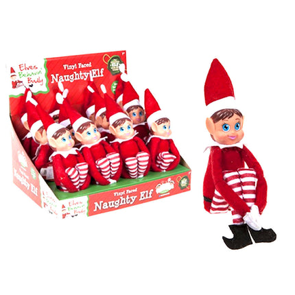 Red Christmas 12" Long Leg Girl Elf