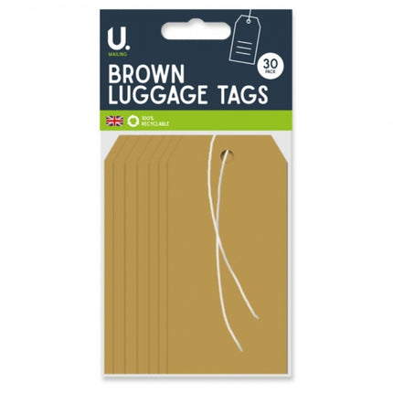 20 Brown Luggage Tags