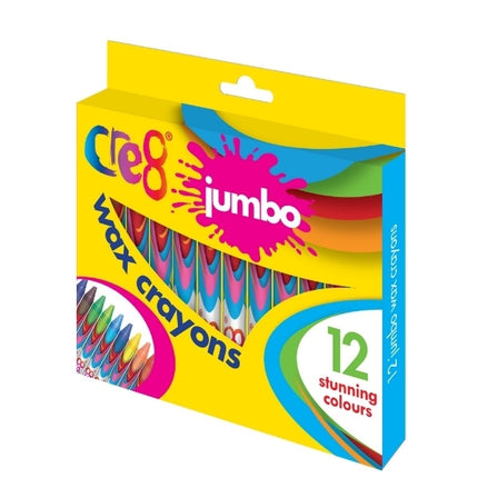 12 Jumbo Coloured Wax Crayons