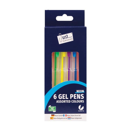 6 Neon Gel Pens