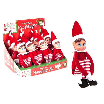 Red Christmas 12" Long Leg Girl Elf
