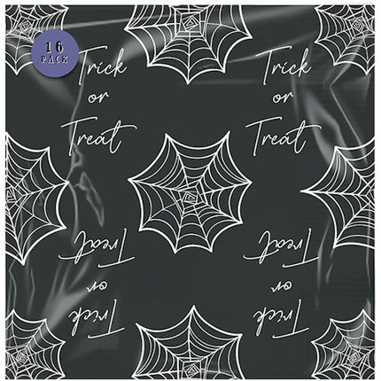 16 Halloween Spiderweb Printed Napkins