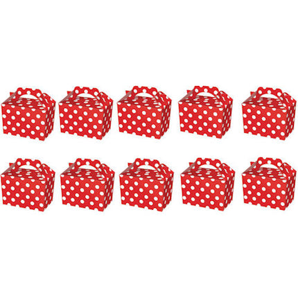 10 Red Polka Dot Lunch Boxes