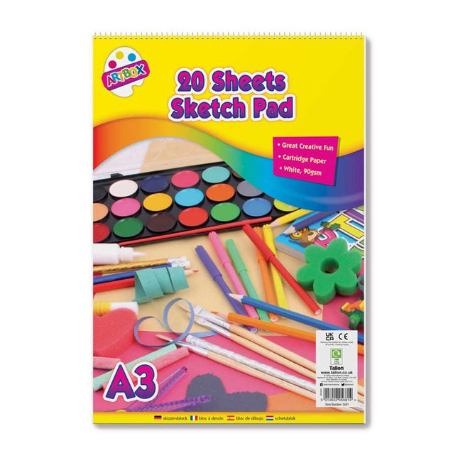 20 Sheet A3 Cartridge Paper Sketch Pad