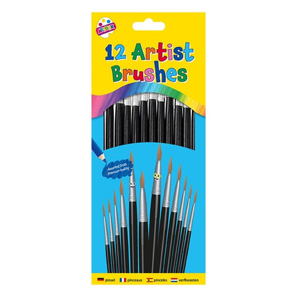 12 Natural Artist Brushes