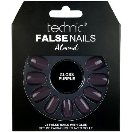 Technic Almond Gloss Purple False Nails