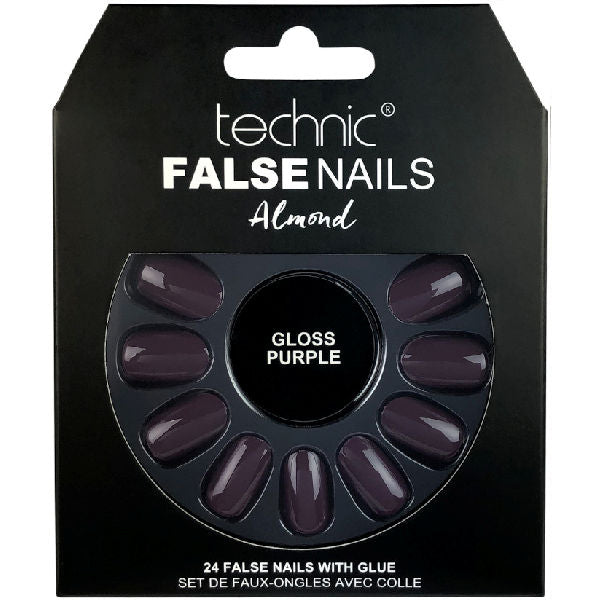 Technic Almond Gloss Purple False Nails