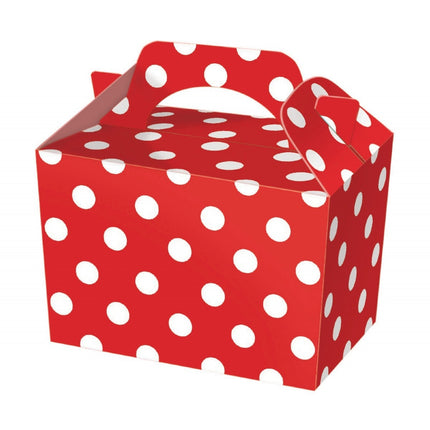 10 Red Polka Dot Lunch Boxes