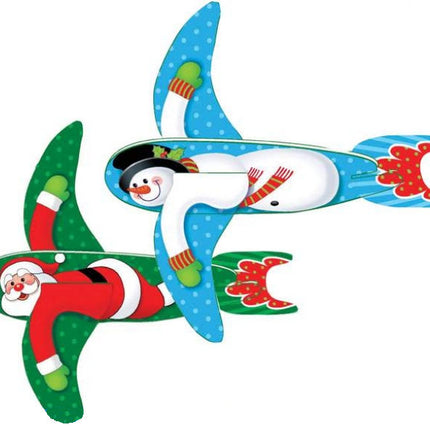 6 Christmas Santa & Snowmen Gliders