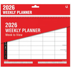 2026 Red & Black A4 Weekly Planner