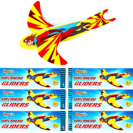6 Super Hero Polystyrene Plane Gliders