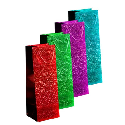 Coloured Holographic Bottle Gift Bag