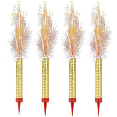 4 Gold Cake Fountain Candles