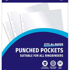 40 Clear Plastic Punched Pockets