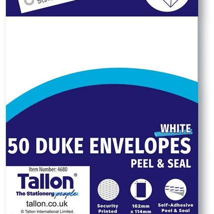 50 White Duke Peal & Seal Envelopes