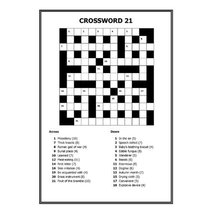 Mega Large Print Modern Crossword Book