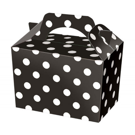 10 Black Polka Dot Lunch Boxes