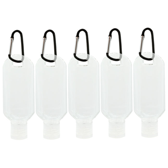 5 Travel Bottle Containers & Black Hooks