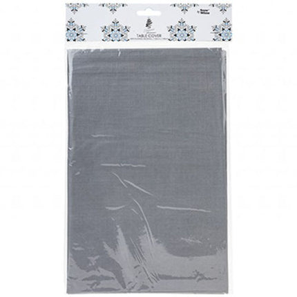 Christmas Flannel Backed Silver Tablecloth