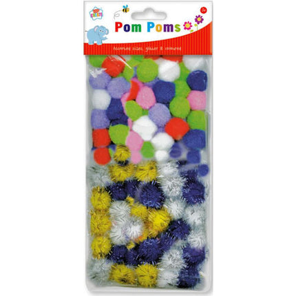 Mixed Glitter Pom Poms
