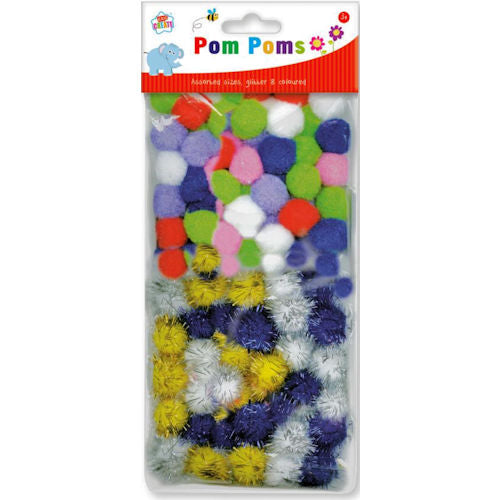 Mixed Glitter Pom Poms
