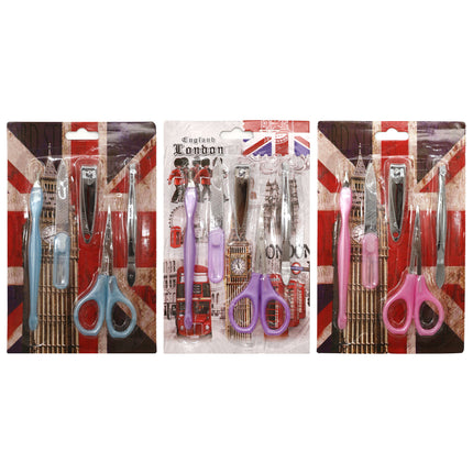 3 Coloured 5 Piece Manicure Sets