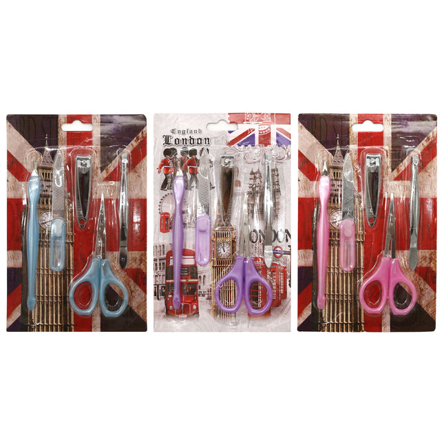 3 Coloured 5 Piece Manicure Sets