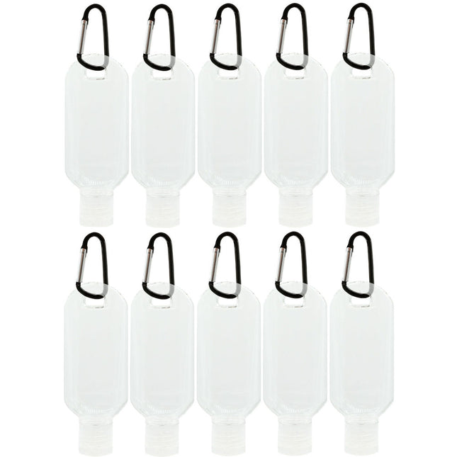 10 Travel Bottle Containers & Black Hooks