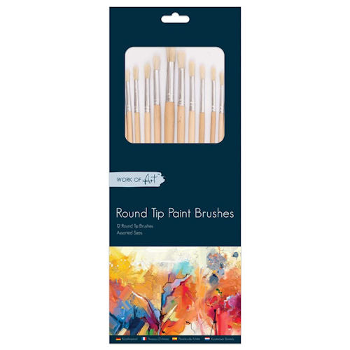 12 Round Artist Paint Brushes