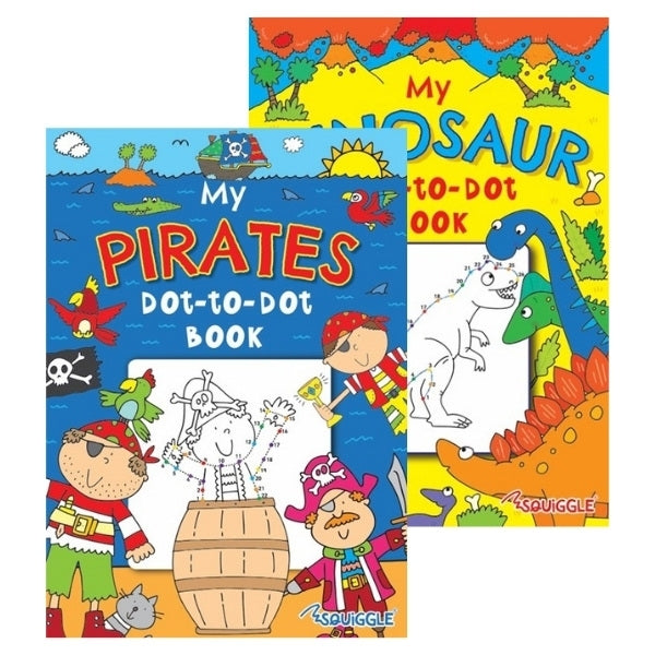 A4 Dinosaur/Pirates Dot-to-Dot Colouring Book