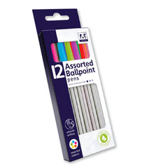 12 Pack Assorted Ballpoint Pens