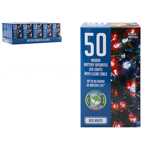 50 LED Red & White Lights