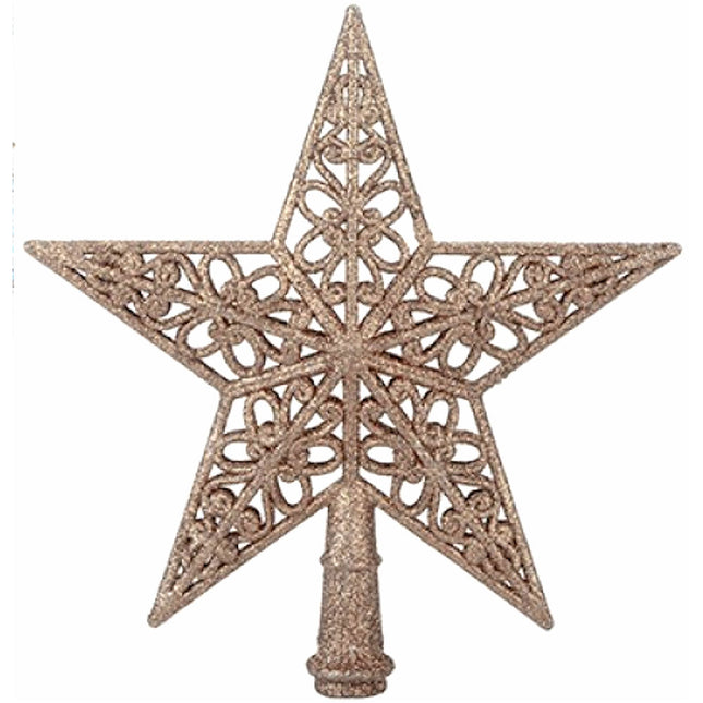 Rose Gold 5 Tip 20cm Christmas Tree Star Topper