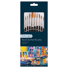 12 Round Artist Paint Brushes