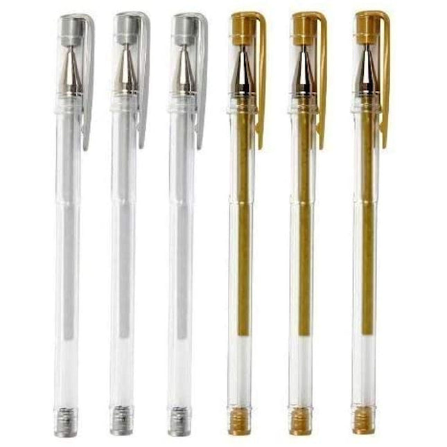 6 Silver&  Gold Gel Pens