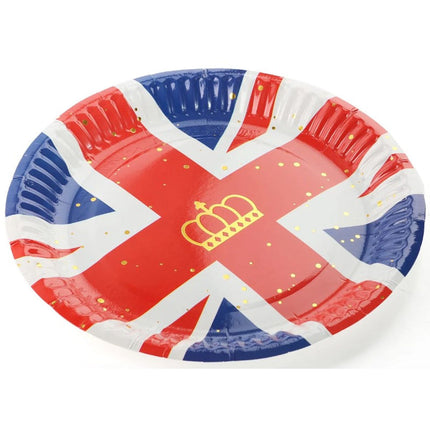 10 Union Jack 9'' Paper Plates