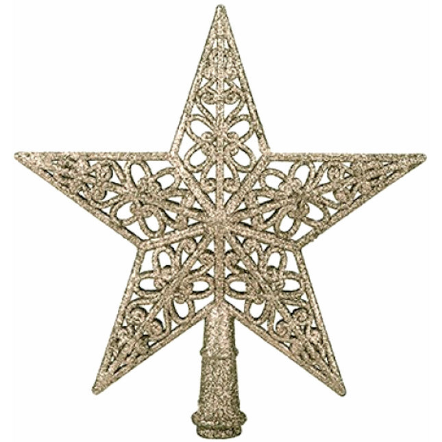 Champagne 5 Tip 20cm Christmas Tree Star Topper