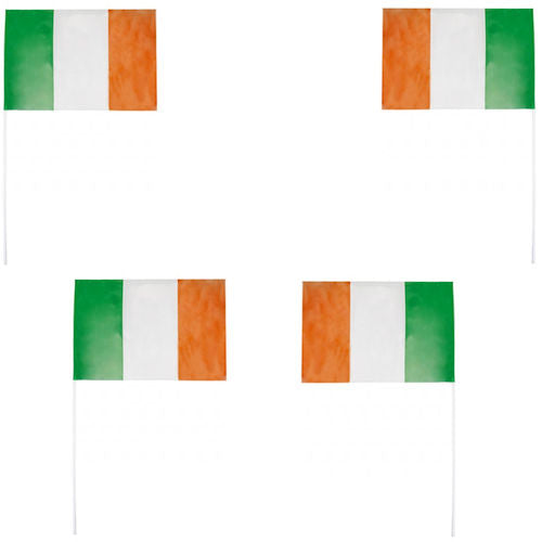 4 Ireland Plastic Flags & Sticks