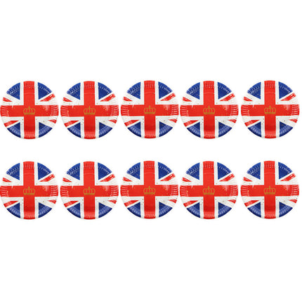 10 Union Jack 9'' Paper Plates