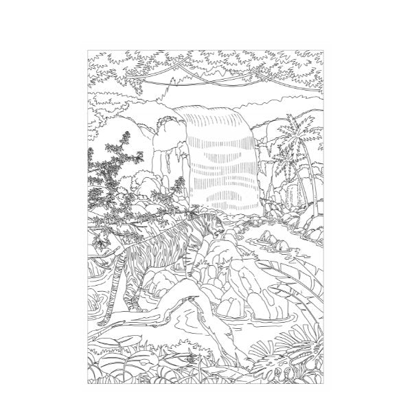 A4 Life in The Jungle Advanced Colouring Book