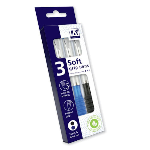 3 Pack Soft Grip Pens