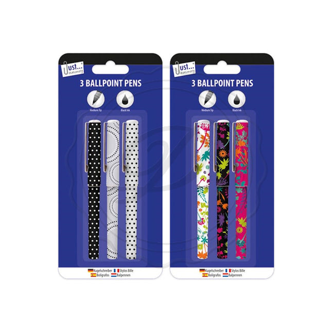 3 Designer Barrel Pens