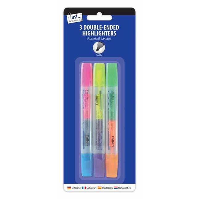3 Double Ended Highlighters