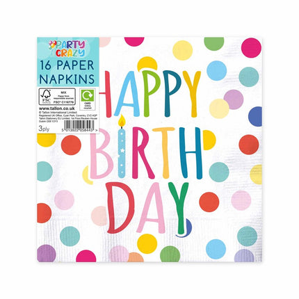 16 Happy Birthday Design Napkins