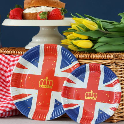 10 Union Jack 9'' Paper Plates