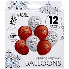 12 Printed Christmas Balloons