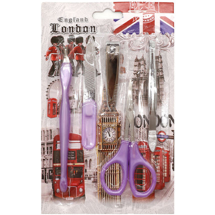 3 Coloured 5 Piece Manicure Sets